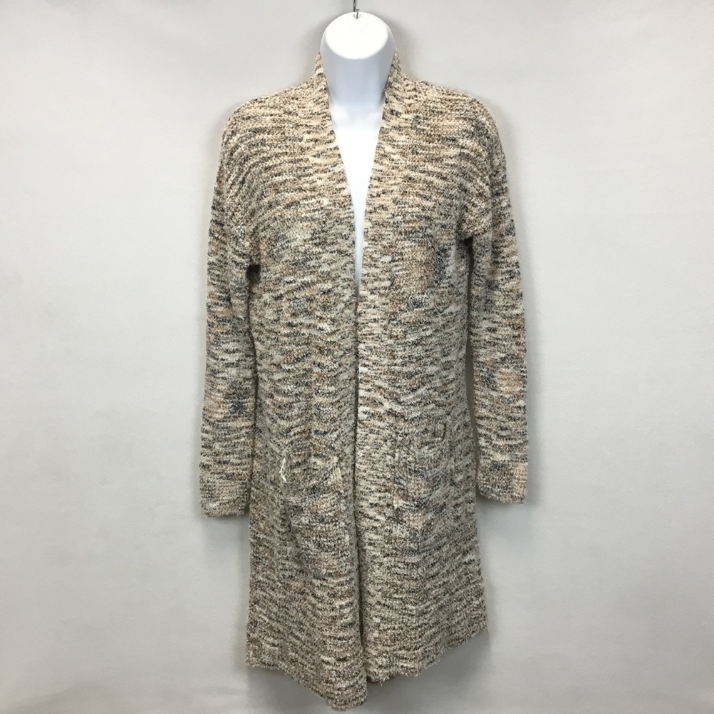 Anthropologie Pilcro Padma Space Dye Longline Open Front Knit Duster Cardigan